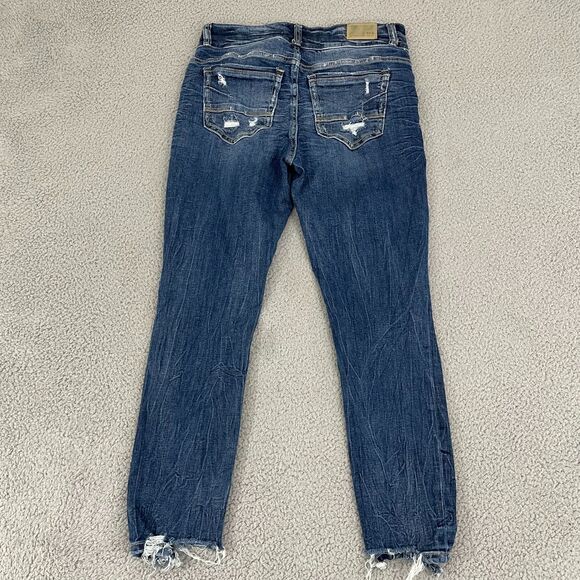 Buckle BKE Victoria Jeans Women 29 Dark Wash Mid Rise Ankle Skinny Distressed - Picture 6 of 11